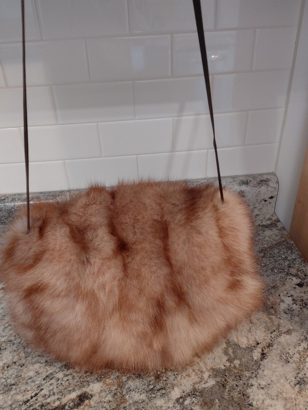 Karl Donoghue Brown Fox Fur Muff With Strap